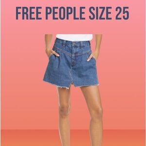 Free People Sidecar Denim Miniskirt Size 25 NWT